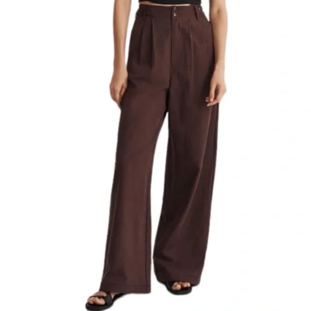 Madewell The Harlow Wide-Leg Pant in Drapey Twill